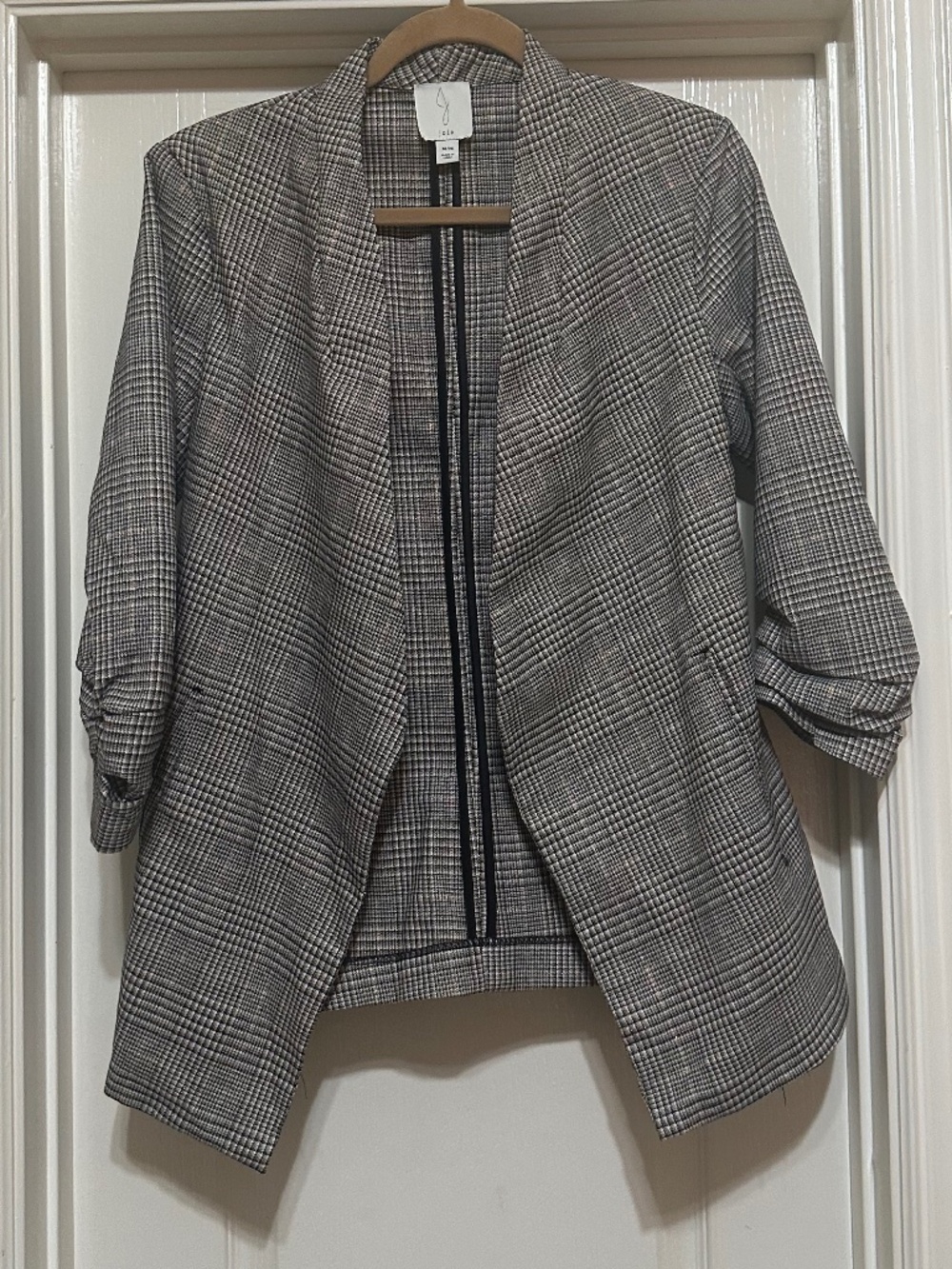 Joie Plaid Open Front Jacket M